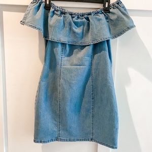 Denim off the shoulder dress